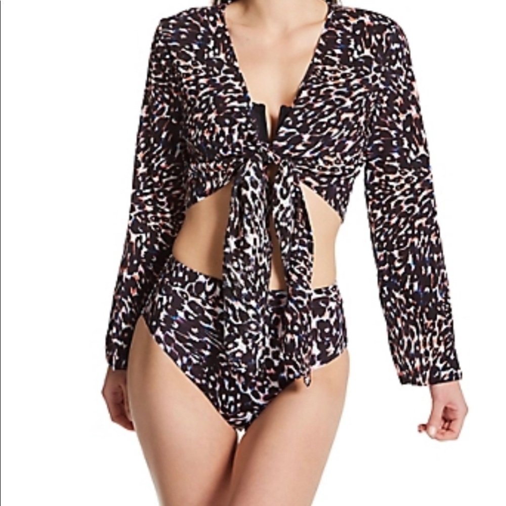 Sanctuary Stay Cool Leopard Knot Front Cover Up Top SC22804